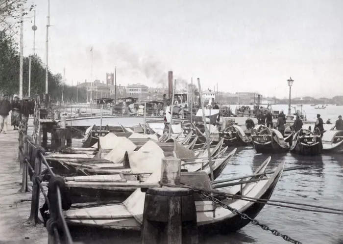 Framed Print : Small boats along The Bund, Shanghai, China, c. 1890 s Framed Print : Small boats along The Bund, Shanghai, China, c. 1890 s