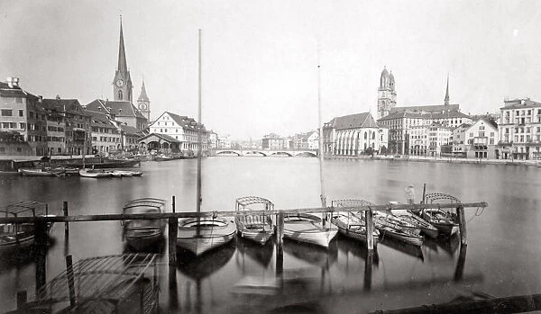 Small boats at Zurich, Switzerland, c. 1890