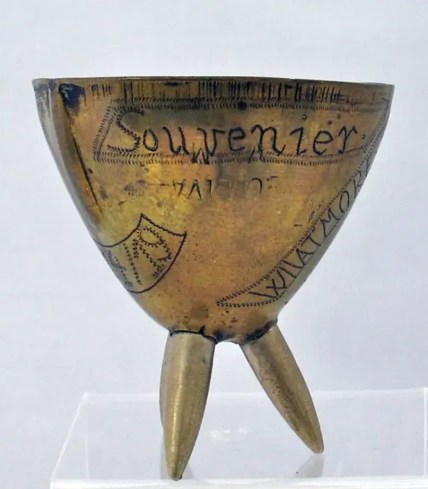 Framed Print : Small bowl made from a shell nose cone, WW1 Framed Print : Small bowl made from a shell nose cone, WW1