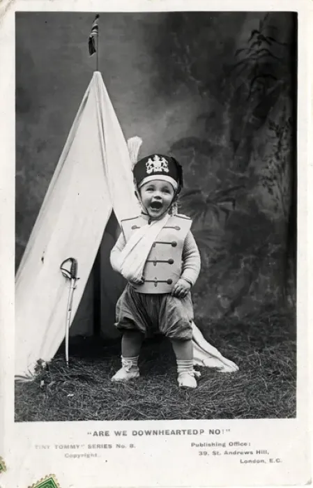 Framed Print : Small Boy Dressed as Soldier with Tent, England Framed Print : Small Boy Dressed as Soldier with Tent, England