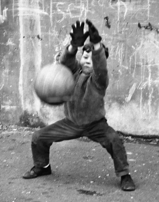 Framed Print : Small boy with football in Balham, SW London Framed Print : Small boy with football in Balham, SW London