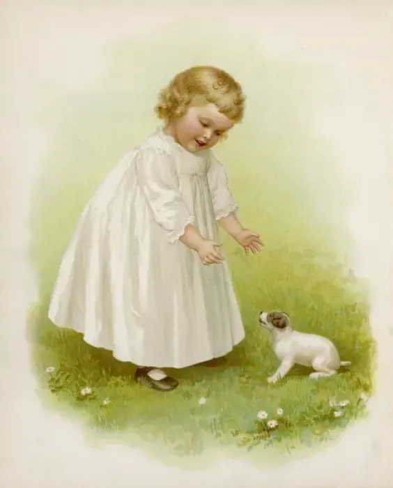 Framed Print : Small Girl, Small Dog Framed Print : Small Girl, Small Dog