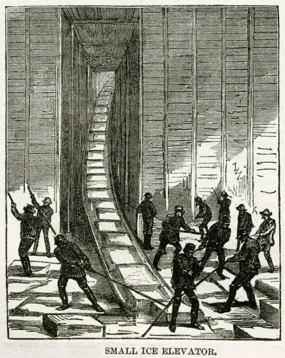 Framed Print : Small ice elevator, Hudson River 1875 Framed Print : Small ice elevator, Hudson River 1875