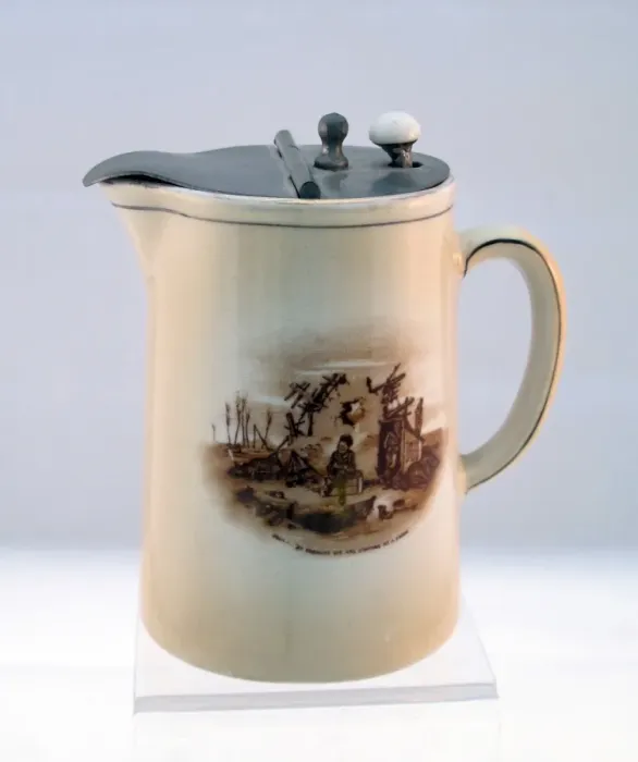 Framed Print : Small milk jug with metal cover - Bairnsfatherware Framed Print : Small milk jug with metal cover - Bairnsfatherware