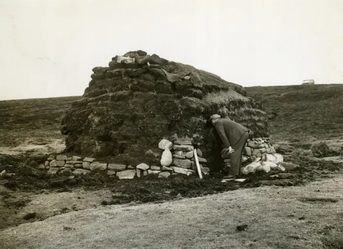 Framed Print : Small stone wall and turf hut, Isle of Lewis, Scotland Framed Print : Small stone wall and turf hut, Isle of Lewis, Scotland