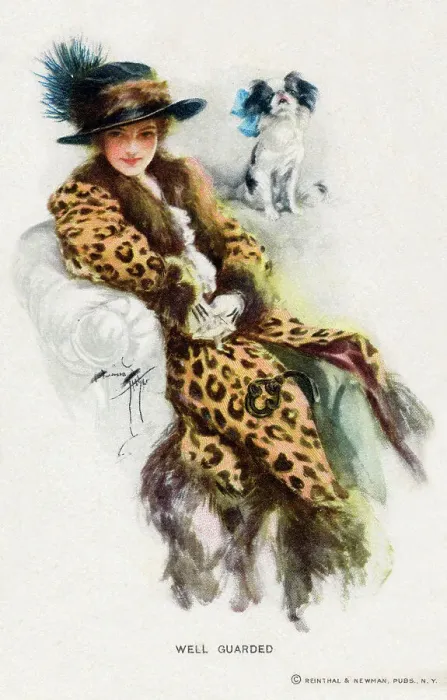 Framed Print : Smart and stylish American woman and small dog Framed Print : Smart and stylish American woman and small dog