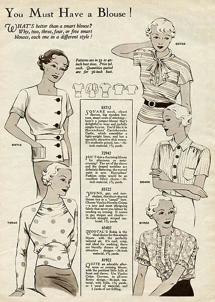 Smart womens blouses 1935