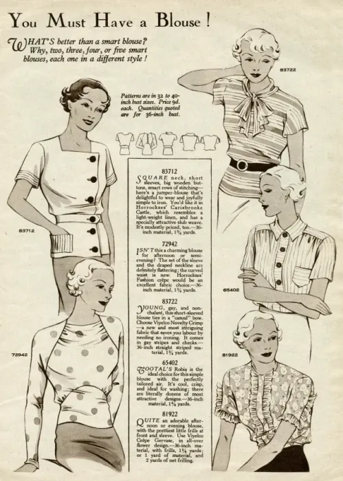 Framed Print : Smart womens blouses 1935 Framed Print : Smart womens blouses 1935