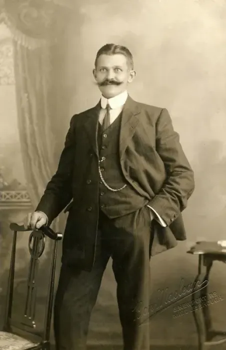 Framed Print : Smartly dressed man with a magnificent moustache Framed Print : Smartly dressed man with a magnificent moustache