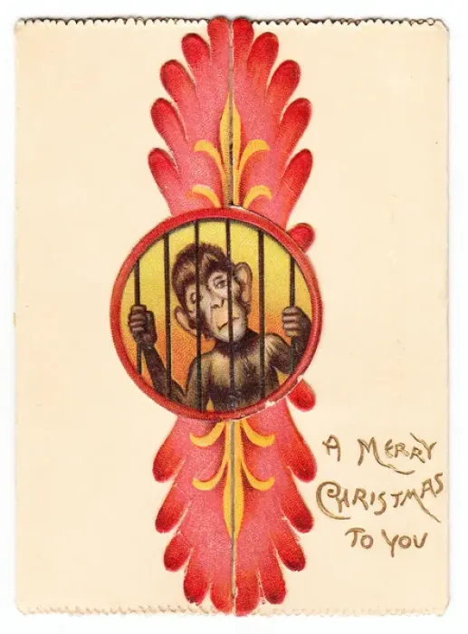 Framed Print : Smiling Chinese man on a Christmas card Framed Print : Smiling Chinese man on a Christmas card