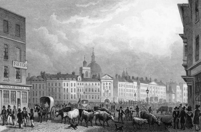 Framed Print : SMITHFIELD MARKET 1827 Framed Print : SMITHFIELD MARKET 1827