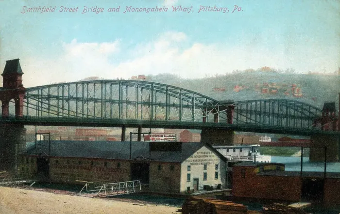 Framed Print : Smithfield Street Bridge and Monongahela Wharf, Pittsburgh Framed Print : Smithfield Street Bridge and Monongahela Wharf, Pittsburgh