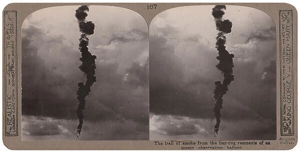 Smoke trail of observation balloon, WW1