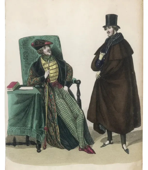 Framed Print : Smoking Fashions 1836 Framed Print : Smoking Fashions 1836