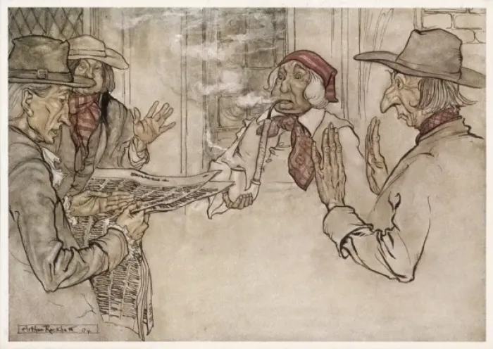 Framed Print : Smoking Large Pipe