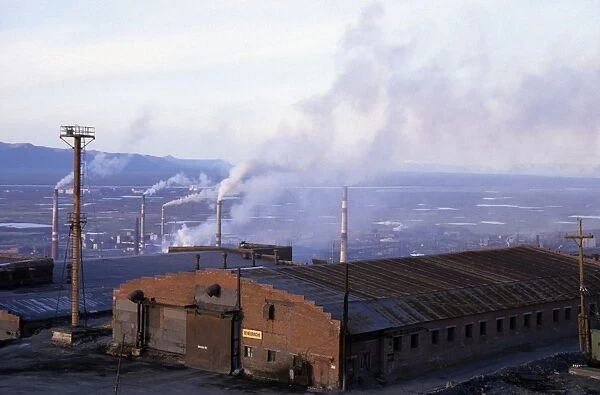 Smoking pipes of metallurgical complex in Norilsk