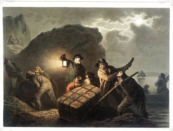 Smugglers on the Swedish westcoast, by Josef Wilhelm Wallander (1821-88) Date