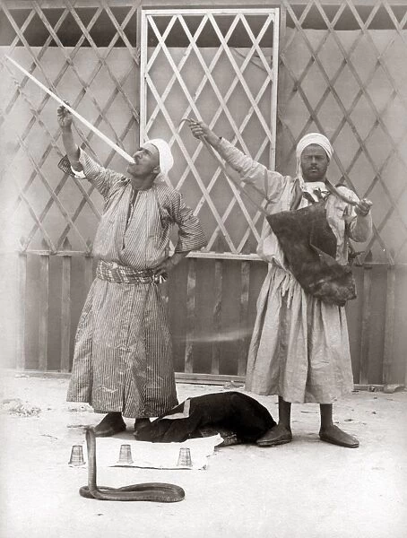 Snake charmers, Egypt, circa 1890