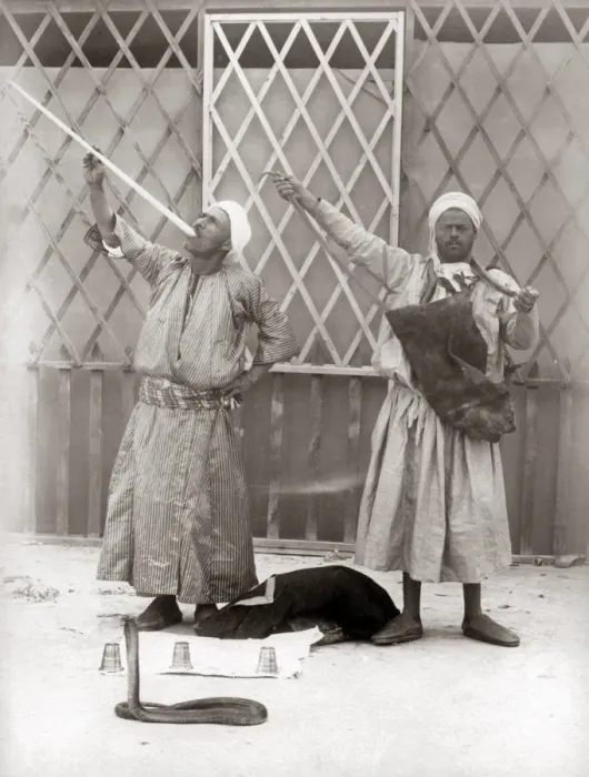 Framed Print : Snake charmers, Egypt, circa 1890 Framed Print : Snake charmers, Egypt, circa 1890