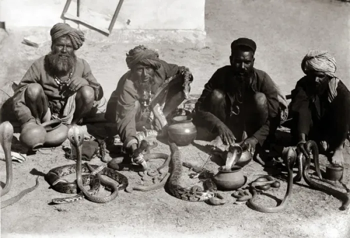 Framed Print : Snake charmers, India, circa 1890 Framed Print : Snake charmers, India, circa 1890