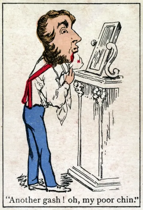 Framed Print : Snap Playing Card - Man shaving Framed Print : Snap Playing Card - Man shaving