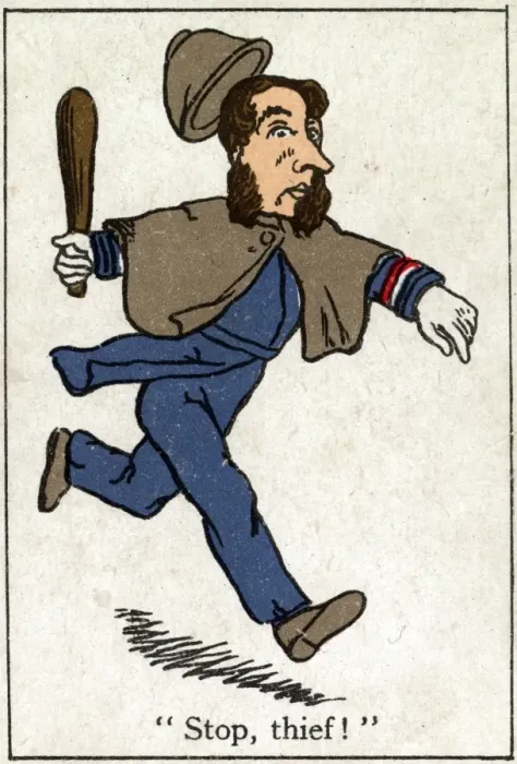 Framed Print : Snap Playing Card - Policeman running Framed Print : Snap Playing Card - Policeman running