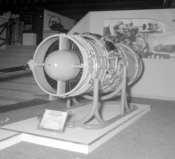 Framed Print : SNECMA ATAR 101B at the Paris Salon Aeronautique 1949 Framed Print : SNECMA ATAR 101B at the Paris Salon Aeronautique 1949