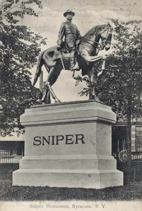 Framed Print : Sniper Monument at Syracuse, New Jersey, USA Framed Print : Sniper Monument at Syracuse, New Jersey, USA