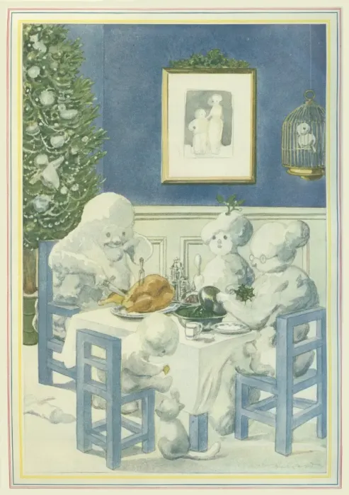 Framed Print : Snow family Christmas dinner Framed Print : Snow family Christmas dinner