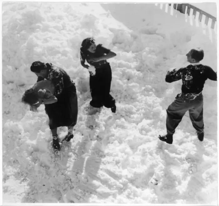 Framed Print : Snow Fight 1940S Framed Print : Snow Fight 1940S