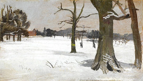 Snow scene, by Charles Sims, WW1
