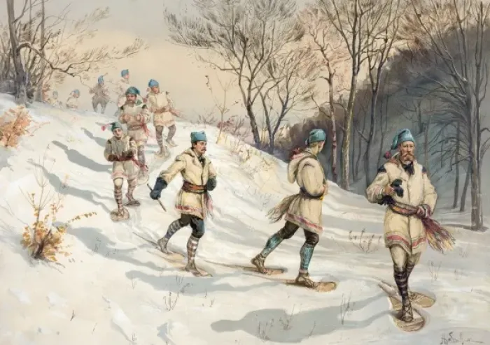 Framed Print : Snow-shoeing Framed Print : Snow-shoeing