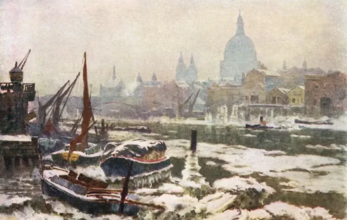 Framed Print : Snow on the Thames Framed Print : Snow on the Thames