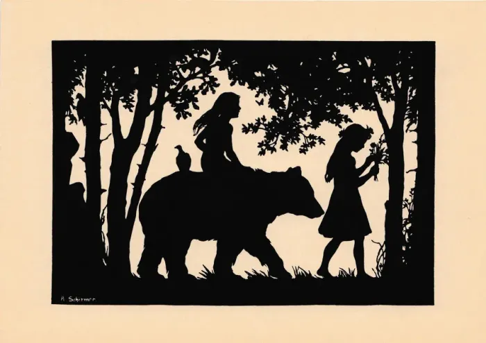 Framed Print : Snow White and Rose Red