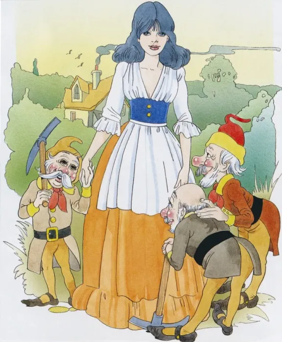 Framed Print : Snow White and three of the Seven Dwarfs Framed Print : Snow White and three of the Seven Dwarfs