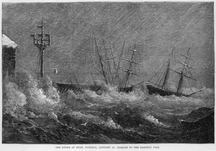 Framed Print : Snowstorm at Ryde 1881 Framed Print : Snowstorm at Ryde 1881