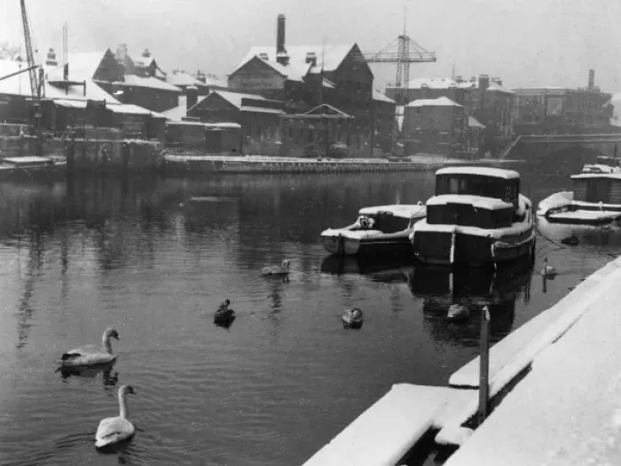Framed Print : Snowy Industrial York Framed Print : Snowy Industrial York