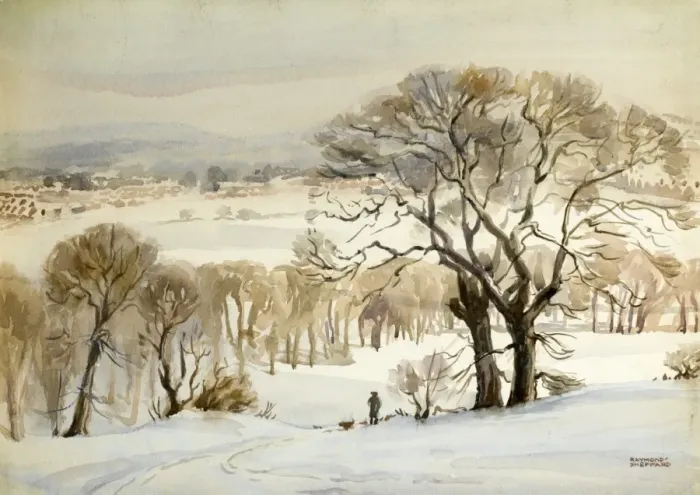 Framed Print : Snowy landscape