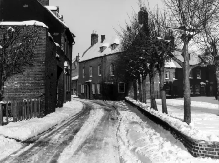 Framed Print : Snowy Victorian Houses Framed Print : Snowy Victorian Houses