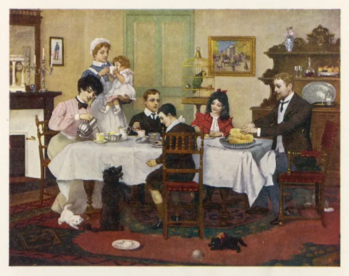 Framed Print : SOCIAL / FRENCH BFAST 20C Framed Print : SOCIAL / FRENCH BFAST 20C