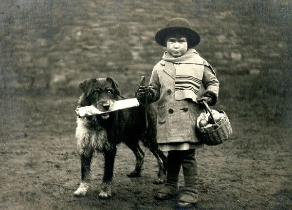 Social History - Dog brings home newspaper with young child