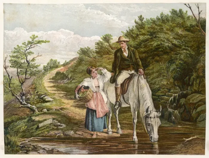 Framed Print : Social / Horse & Rider 19C Framed Print : Social / Horse & Rider 19C