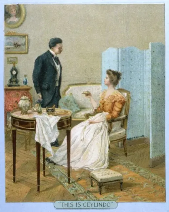 Framed Print : Social / Tea for Two C1900 Framed Print : Social / Tea for Two C1900