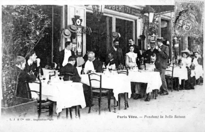 Framed Print : Social / Terrasse Cafe 20C Framed Print : Social / Terrasse Cafe 20C