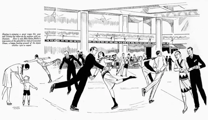 Framed Print : Society at Grosvenor House ice rink, 1929 Framed Print : Society at Grosvenor House ice rink, 1929