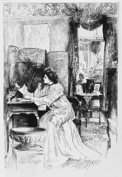 Framed Print : Society Woman & Letter Framed Print : Society Woman & Letter