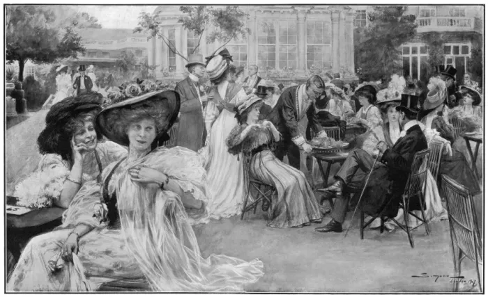 Framed Print : Societys Saturday: Tea on the lawn at Ranelagh Framed Print : Societys Saturday: Tea on the lawn at Ranelagh
