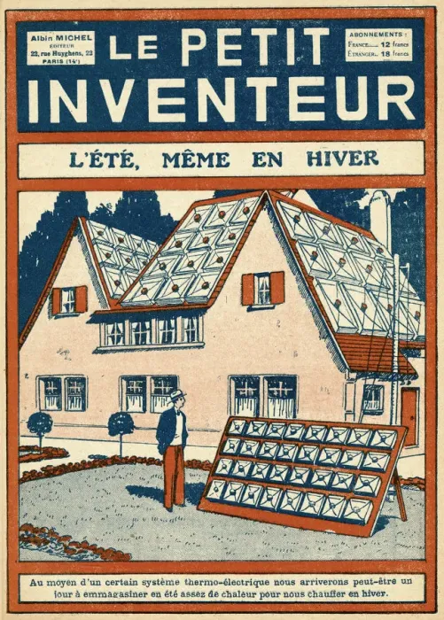 Framed Print : Solar panels on a house, 1920s Framed Print : Solar panels on a house, 1920s