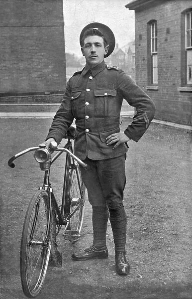 Soldier with a bicycle