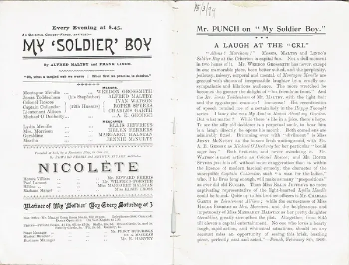 Framed Print : My Soldier Boy by Alfred Maltby and Frank Lindo Framed Print : My Soldier Boy by Alfred Maltby and Frank Lindo